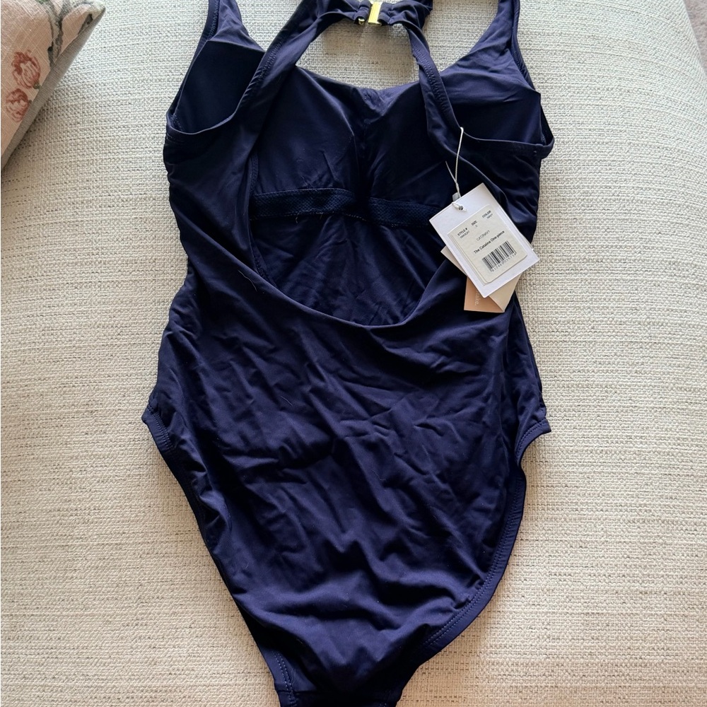 Andie Navy One-Piece Swimsuit with Gold Back Clasp - Picture 2 of 3